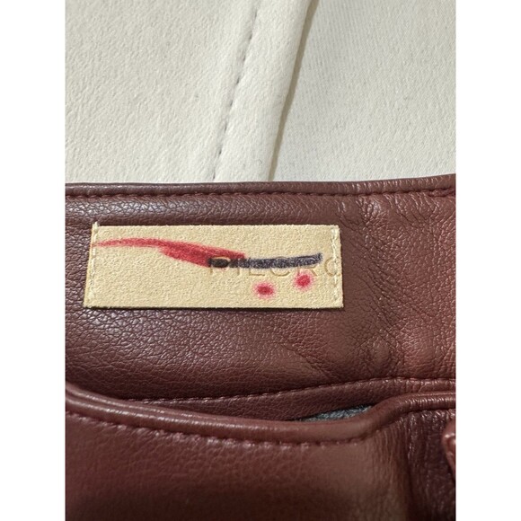 Pilcro/Anthropology Faux Leather Wine The Breaker Casual Pants Cropped 29 New - Picture 15 of 16